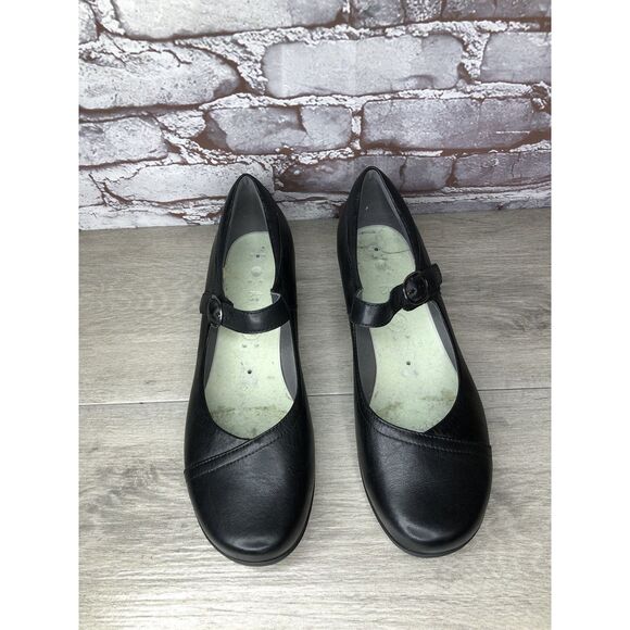 Dansko Fawna Black Milled Nappa Leather Mary Jane Shoes Clog Women's 11M US/42EU - Picture 3 of 16